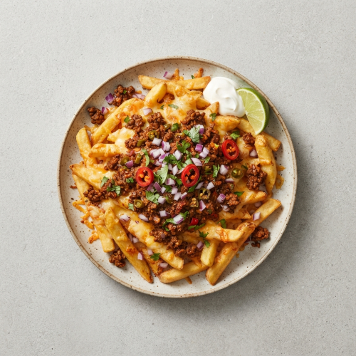 Chips Cheese & Spicy Mince Starter 